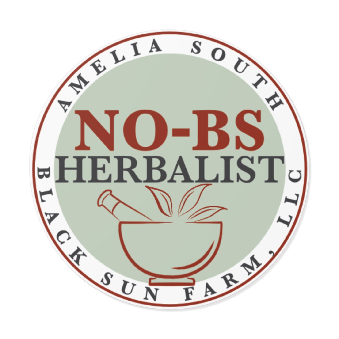 No-BS Herbalist Round Vinyl Sticker