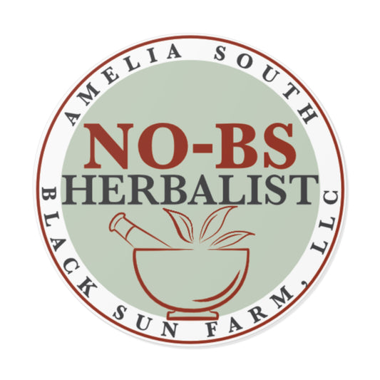 No-BS Herbalist Round Vinyl Sticker
