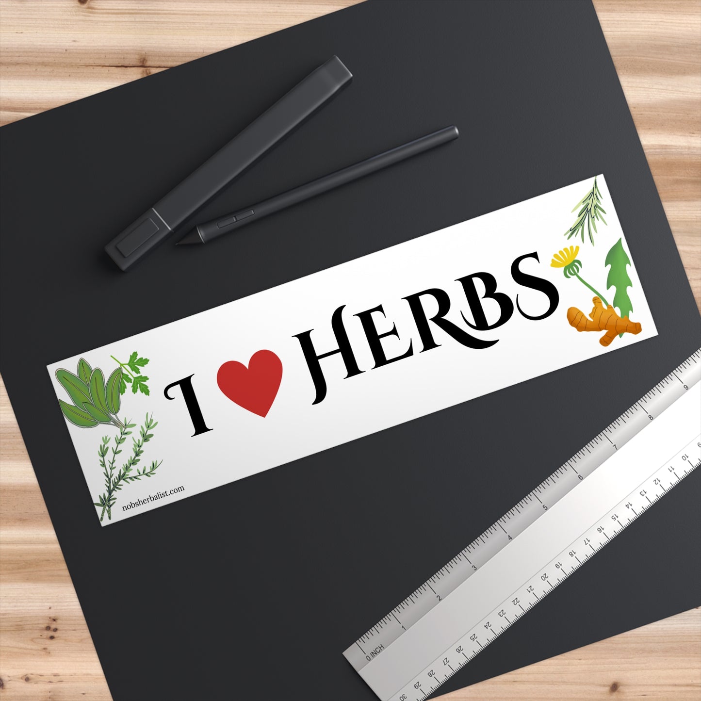 I Heart Herbs Bumper Sticker — Garden Lover Herbalist Decal