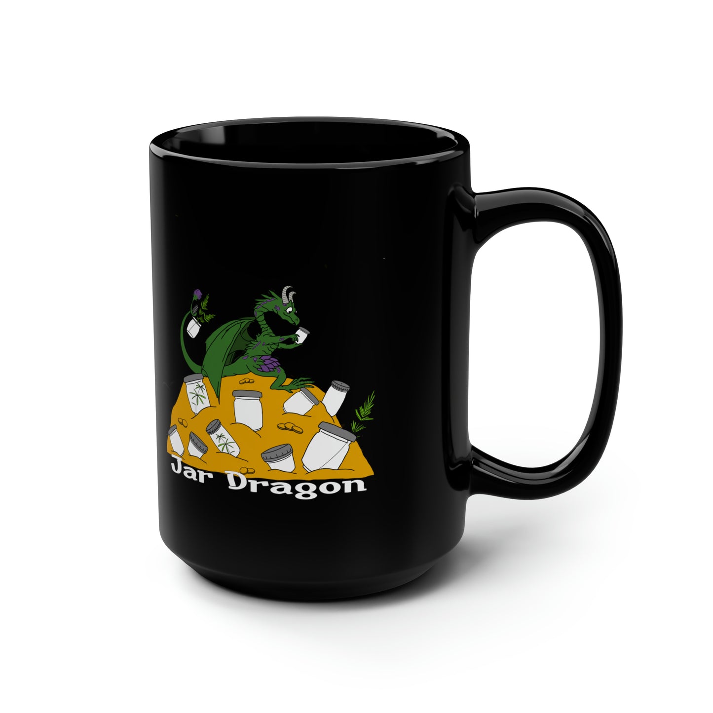 Jar Dragon Black Mug, 15oz