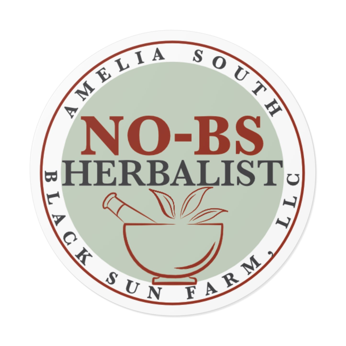 No-BS Herbalist Round Vinyl Sticker