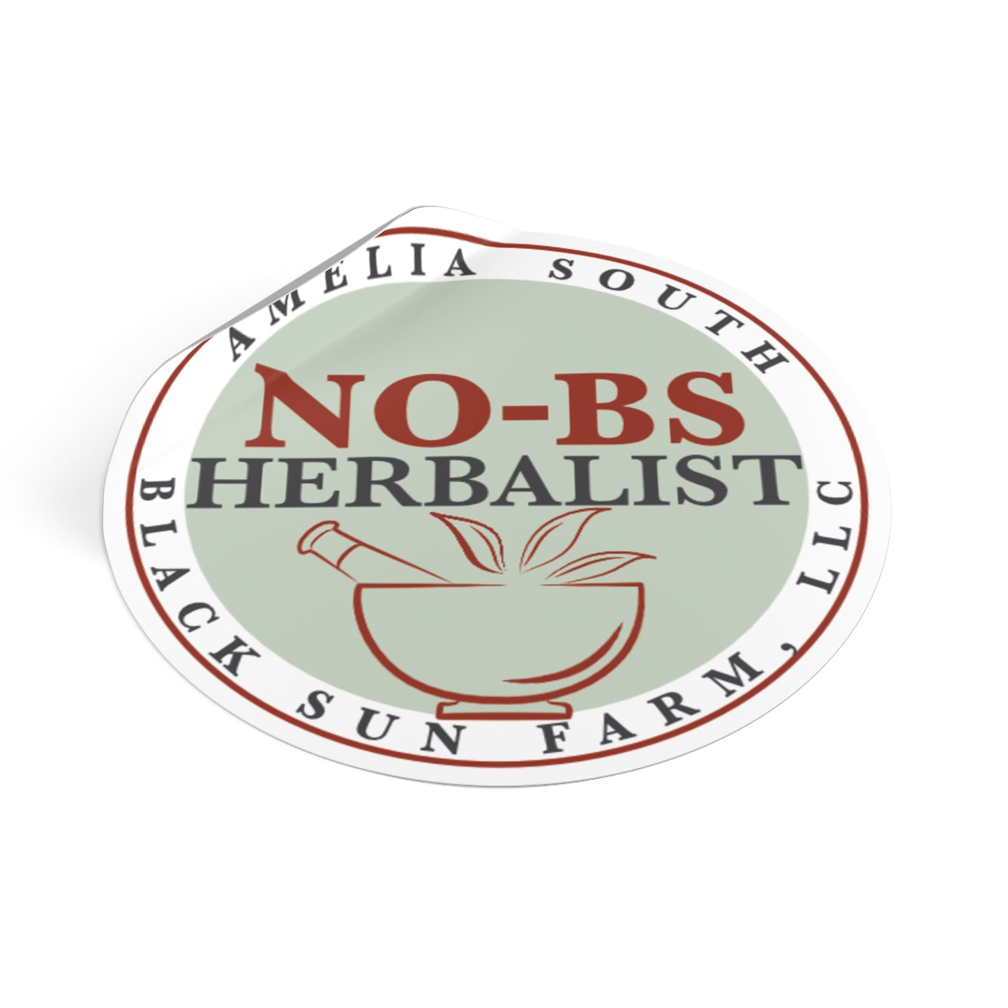 No-BS Herbalist Round Vinyl Sticker