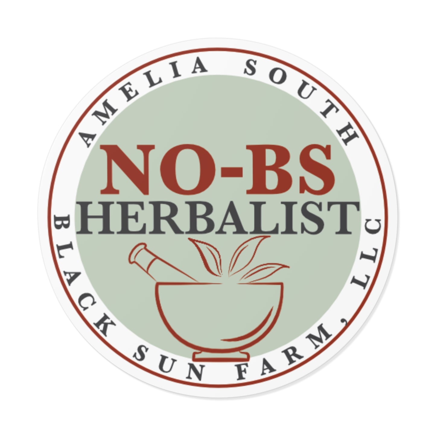 No-BS Herbalist Round Vinyl Sticker