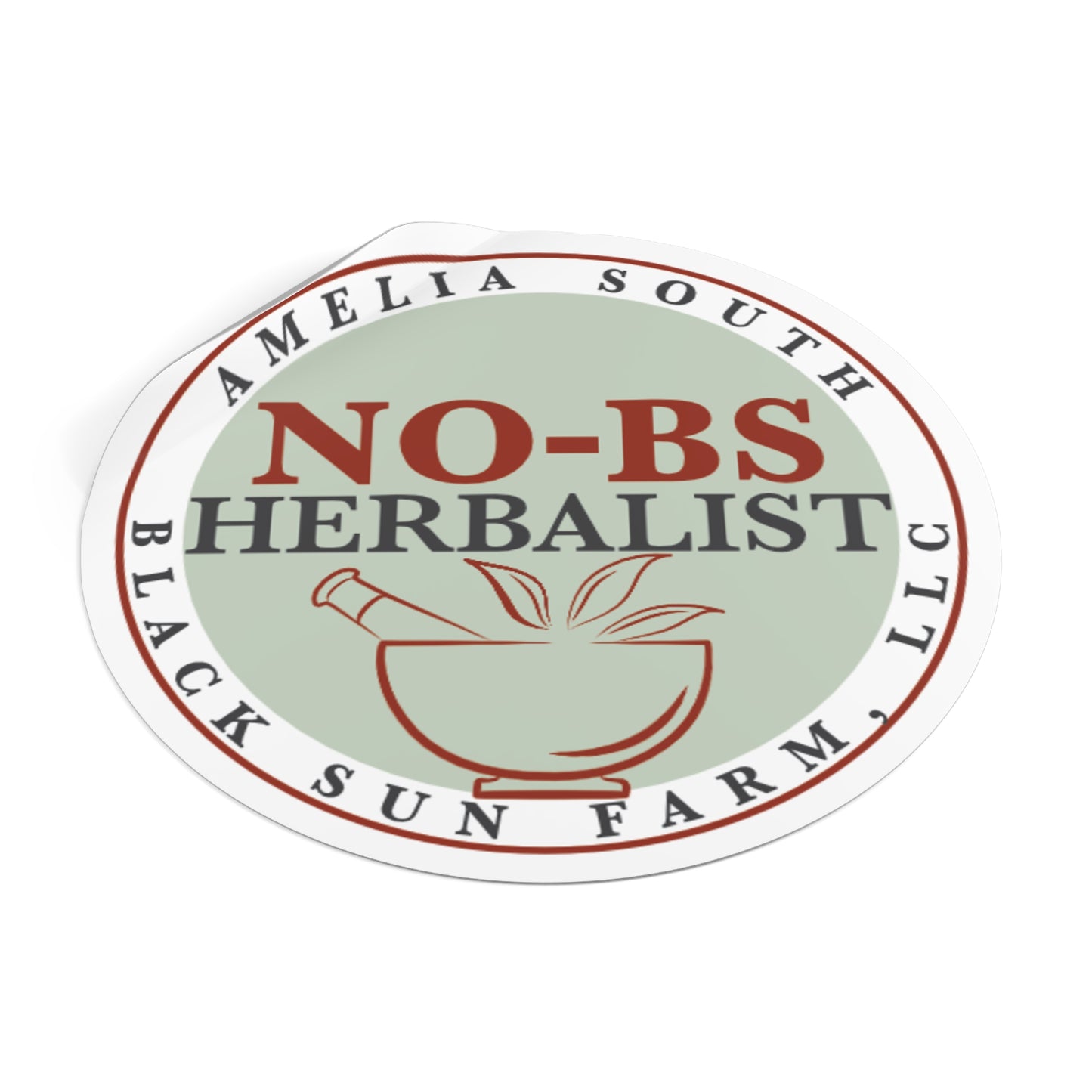 No-BS Herbalist Round Vinyl Sticker