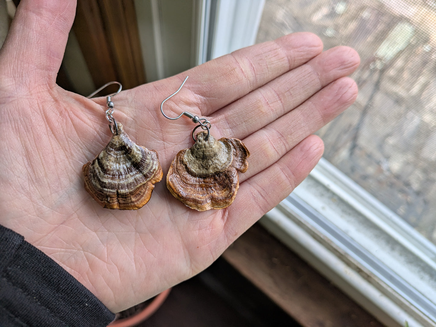 False Turkey Tail Earrings 1